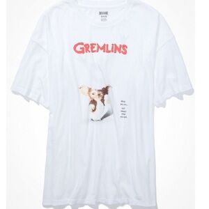 American Eagle Oversized Gremlins Graphic White T-Shirt Size S